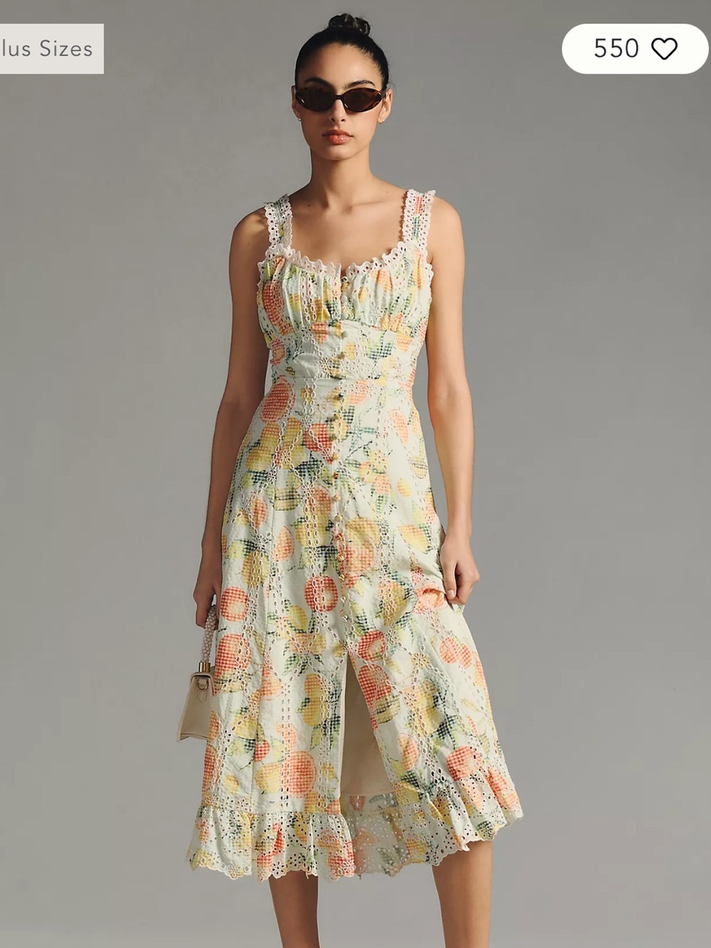 By Anthropologie Ruffled Eyelet Dress